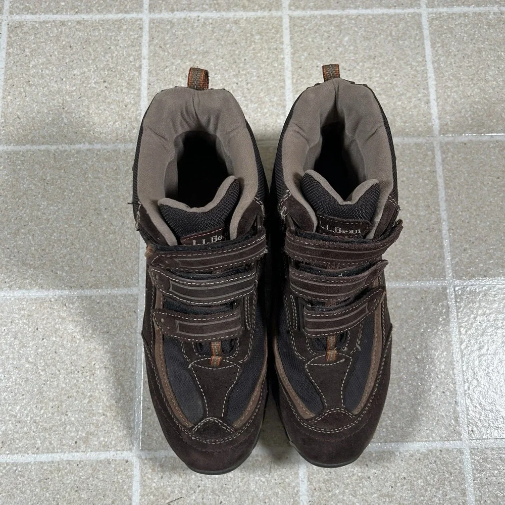 LL Bean Tek2.5 Mens Sz 11.5 Hiking Snow Boots Brown Suede Trio Straps Primaloft